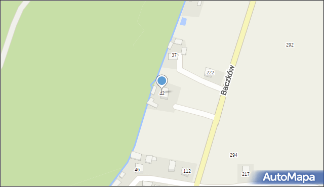 Baczków, Baczków, 42, mapa Baczków