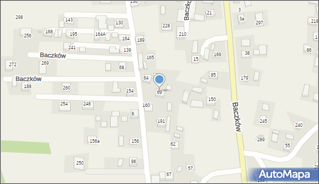 Baczków, Baczków, 69, mapa Baczków