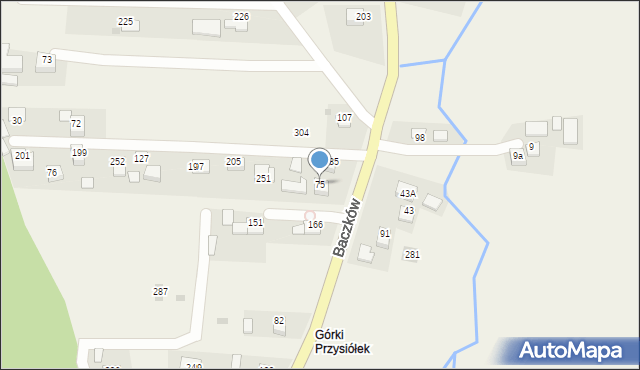 Baczków, Baczków, 75, mapa Baczków