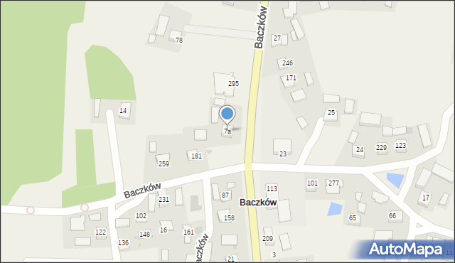 Baczków, Baczków, 7a, mapa Baczków