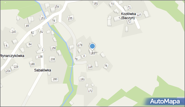 Baczyn, Baczyn, 183, mapa Baczyn