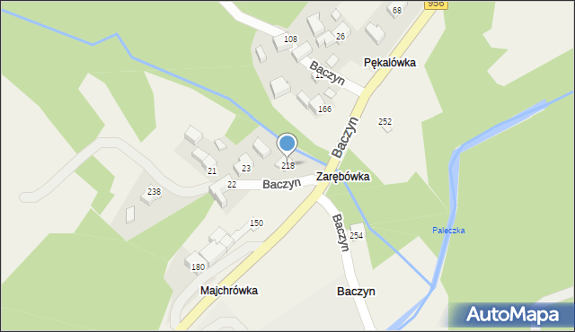 Baczyn, Baczyn, 218, mapa Baczyn