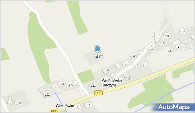 Baczyn, Baczyn, 283, mapa Baczyn