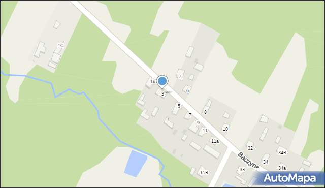 Baczyna, Baczyna, 3, mapa Baczyna