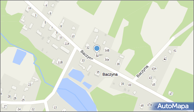 Baczyna, Baczyna, 34, mapa Baczyna