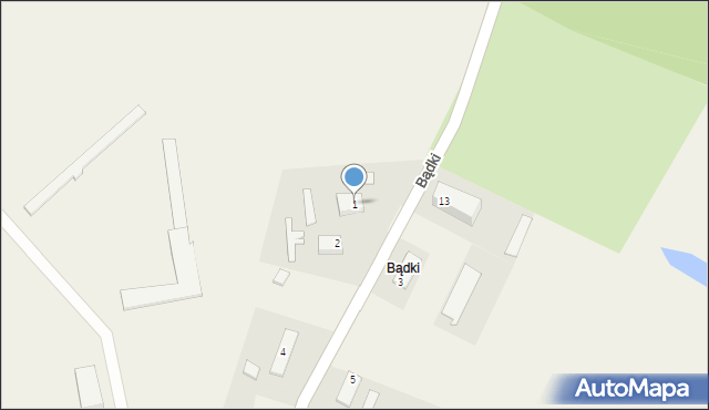 Bądki, Bądki, 1, mapa Bądki