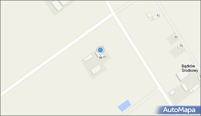 Bądków, Bądków, 58, mapa Bądków