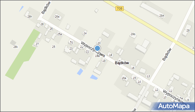 Bądków, Bądków, 19a, mapa Bądków