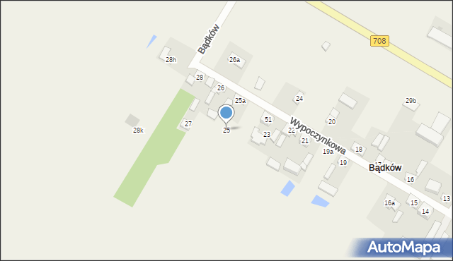 Bądków, Bądków, 25, mapa Bądków