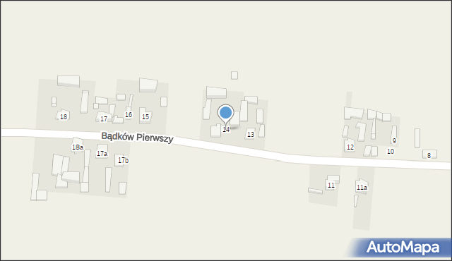 Bądków Pierwszy, Bądków Pierwszy, 14, mapa Bądków Pierwszy
