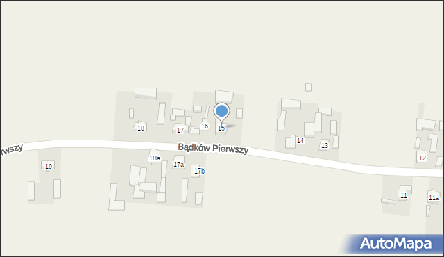 Bądków Pierwszy, Bądków Pierwszy, 15, mapa Bądków Pierwszy
