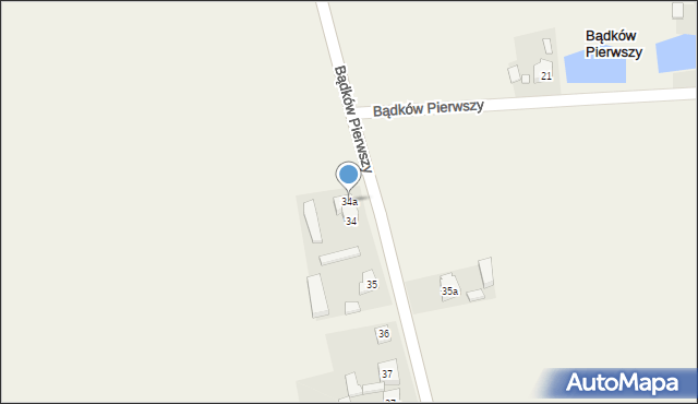 Bądków Pierwszy, Bądków Pierwszy, 34a, mapa Bądków Pierwszy