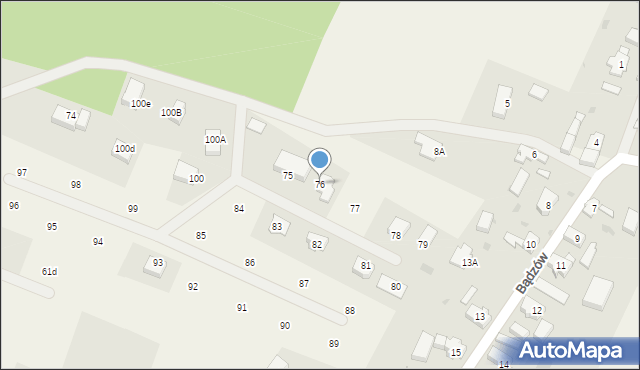 Bądzów, Bądzów, 76, mapa Bądzów