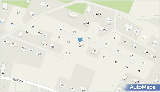 Bądzów, Bądzów, 94, mapa Bądzów