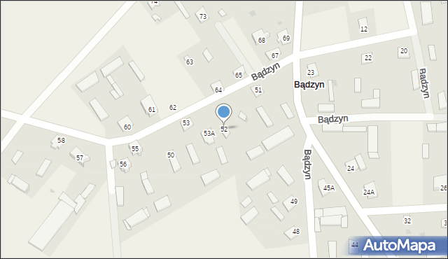 Bądzyn, Bądzyn, 52, mapa Bądzyn