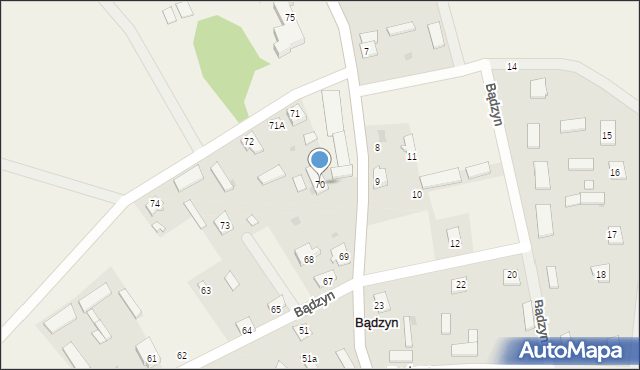 Bądzyn, Bądzyn, 70, mapa Bądzyn