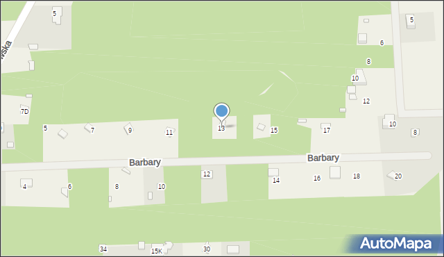 Bądzyń, Barbary, 13, mapa Bądzyń