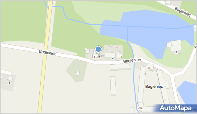 Bagieniec, Bagieniec, 1a, mapa Bagieniec