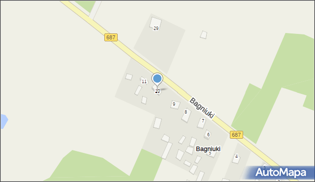 Bagniuki, Bagniuki, 10, mapa Bagniuki