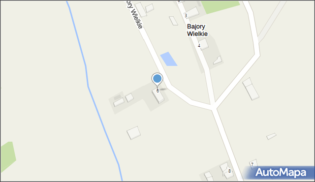 Bajory Wielkie, Bajory Wielkie, 6, mapa Bajory Wielkie