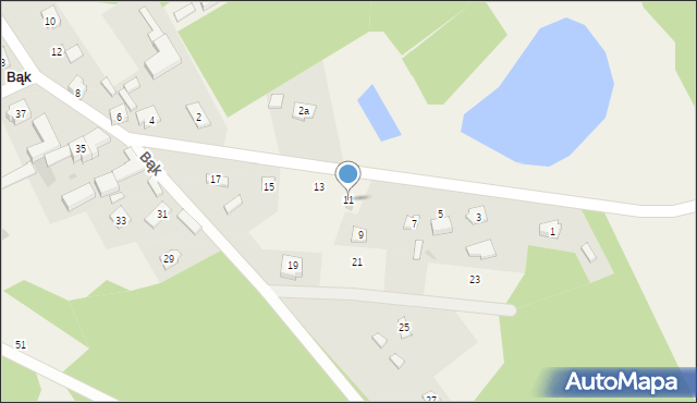 Bąk, Bąk, 11, mapa Bąk