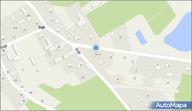 Bąk, Bąk, 17, mapa Bąk