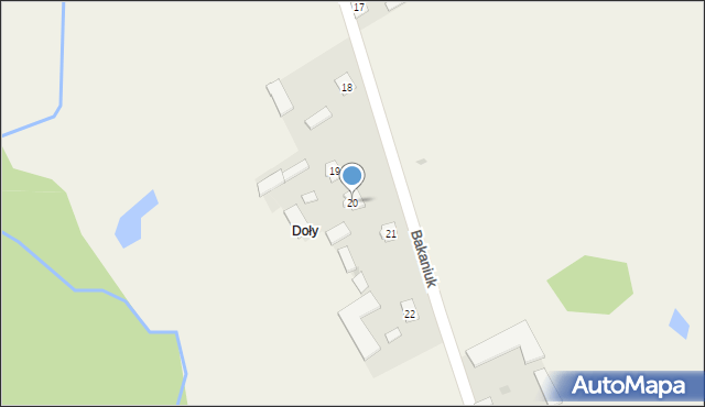 Bakaniuk, Bakaniuk, 20, mapa Bakaniuk