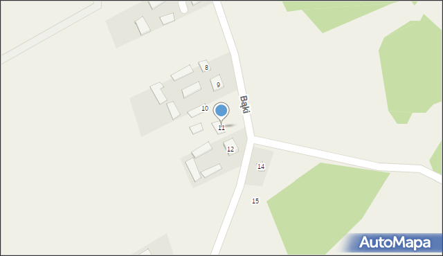 Bąki, Bąki, 11, mapa Bąki