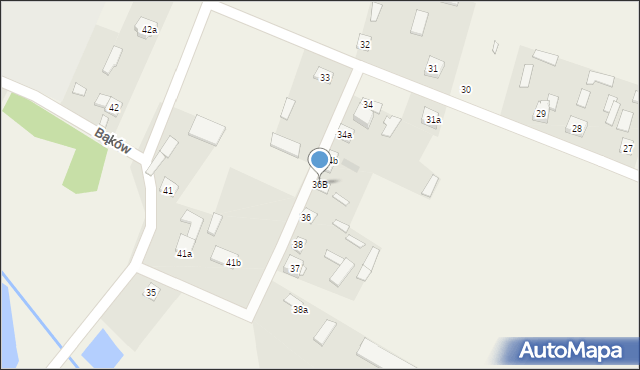 Bąków, Bąków, 36B, mapa Bąków