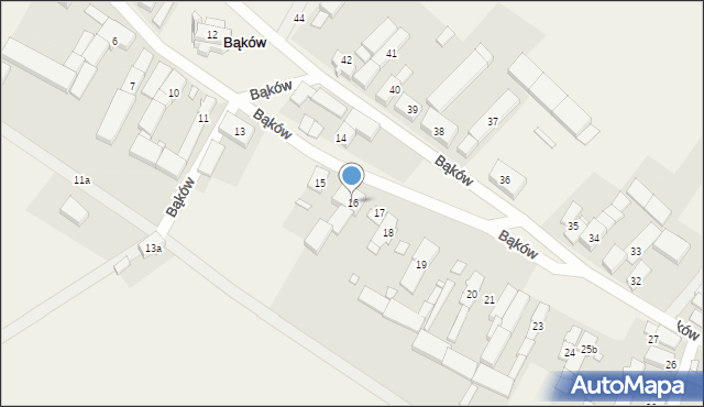 Bąków, Bąków, 16, mapa Bąków