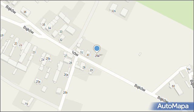 Bąków, Bąków, 29a, mapa Bąków