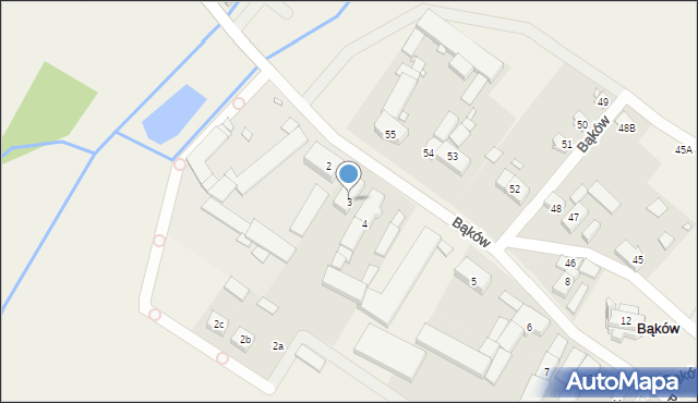 Bąków, Bąków, 3, mapa Bąków