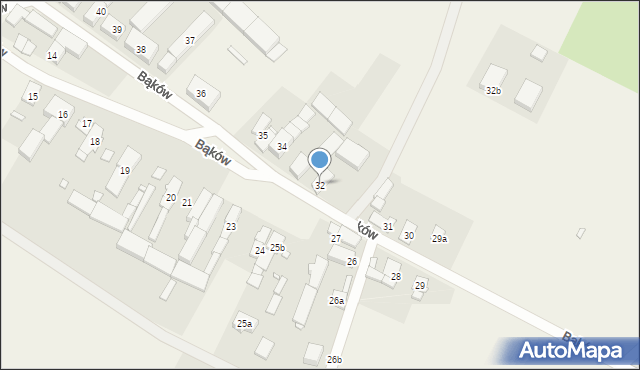 Bąków, Bąków, 32, mapa Bąków
