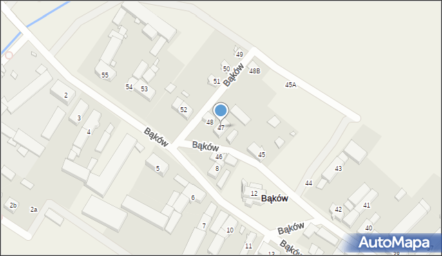 Bąków, Bąków, 47, mapa Bąków