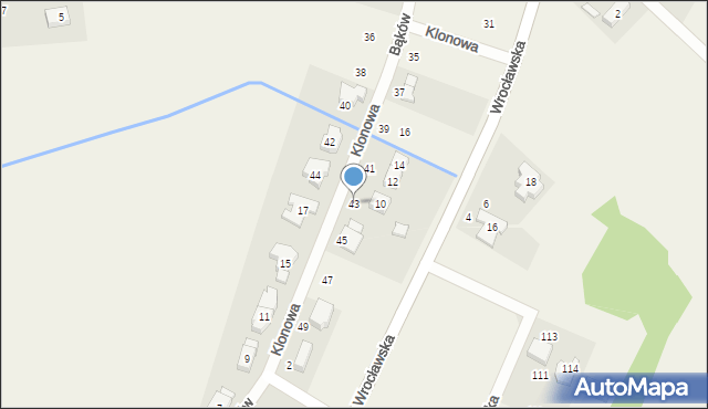 Bąków, Bąków, 43, mapa Bąków