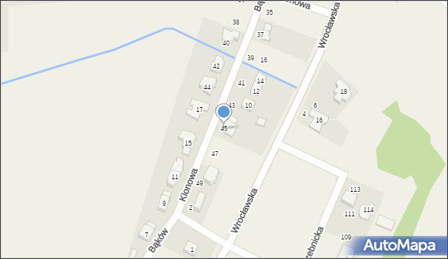 Bąków, Bąków, 45, mapa Bąków