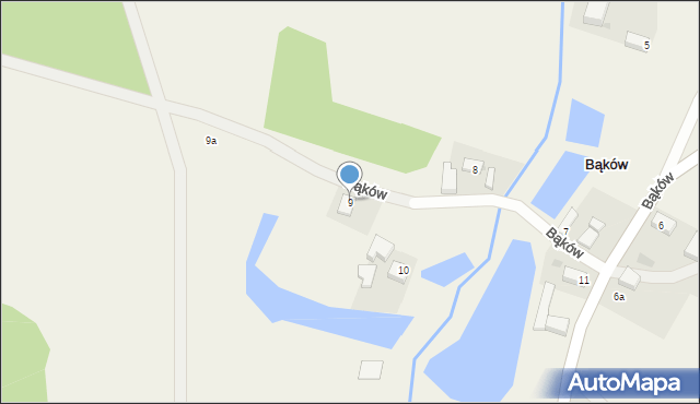Bąków, Bąków, 9, mapa Bąków