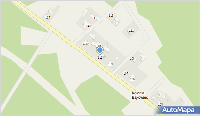 Bąkowiec, Bąkowiec, 112, mapa Bąkowiec