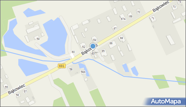 Bąkowiec, Bąkowiec, 63, mapa Bąkowiec