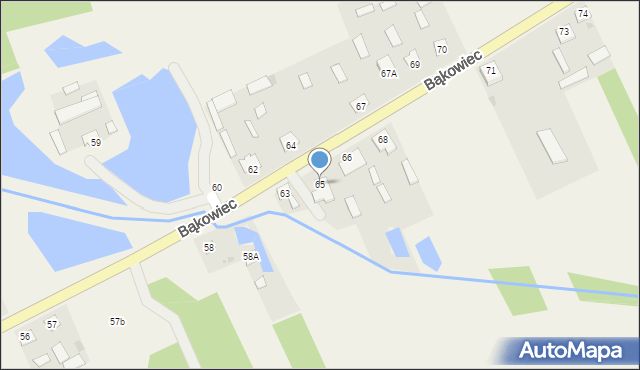 Bąkowiec, Bąkowiec, 65a, mapa Bąkowiec