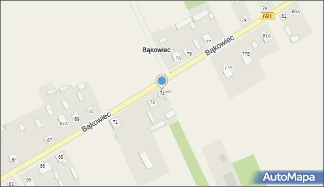 Bąkowiec, Bąkowiec, 74, mapa Bąkowiec