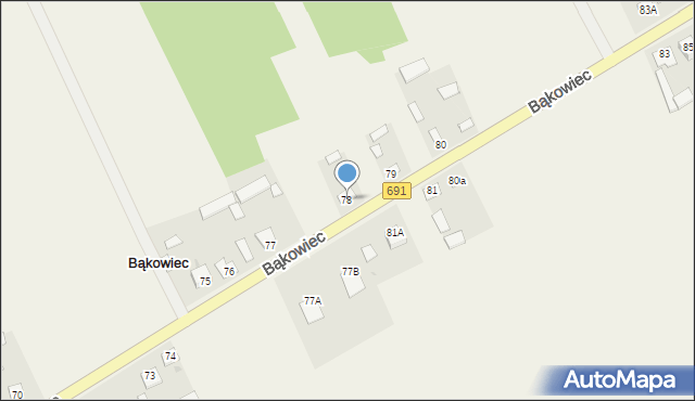 Bąkowiec, Bąkowiec, 78, mapa Bąkowiec
