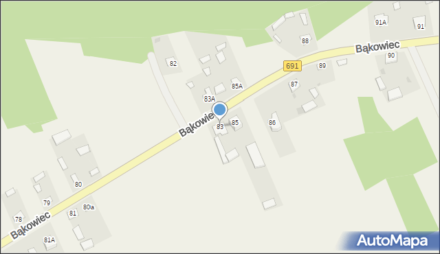 Bąkowiec, Bąkowiec, 83, mapa Bąkowiec