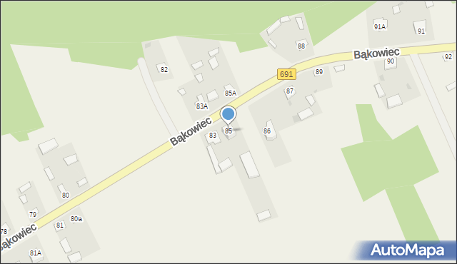 Bąkowiec, Bąkowiec, 85, mapa Bąkowiec