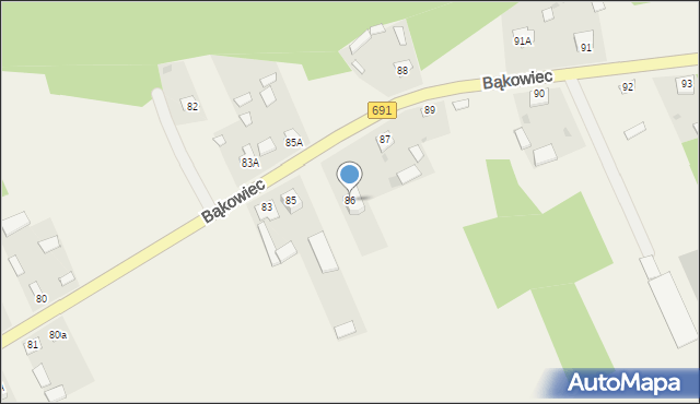 Bąkowiec, Bąkowiec, 86, mapa Bąkowiec