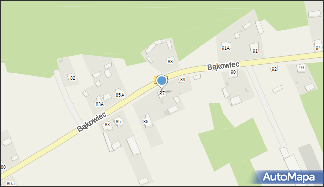 Bąkowiec, Bąkowiec, 87, mapa Bąkowiec