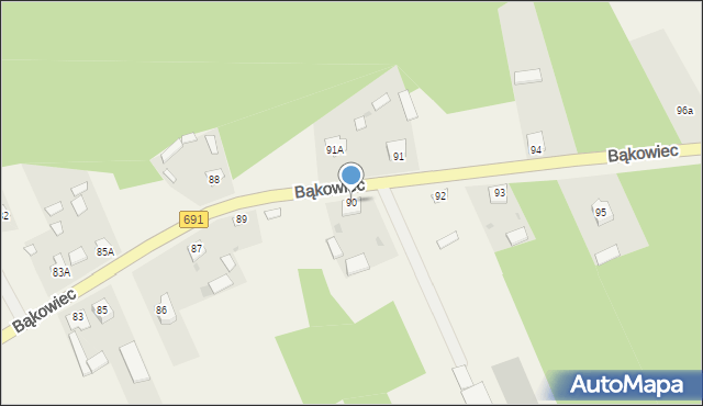 Bąkowiec, Bąkowiec, 90, mapa Bąkowiec