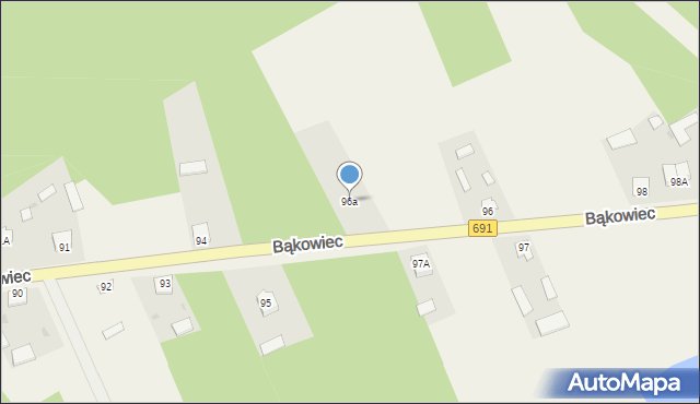 Bąkowiec, Bąkowiec, 96a, mapa Bąkowiec