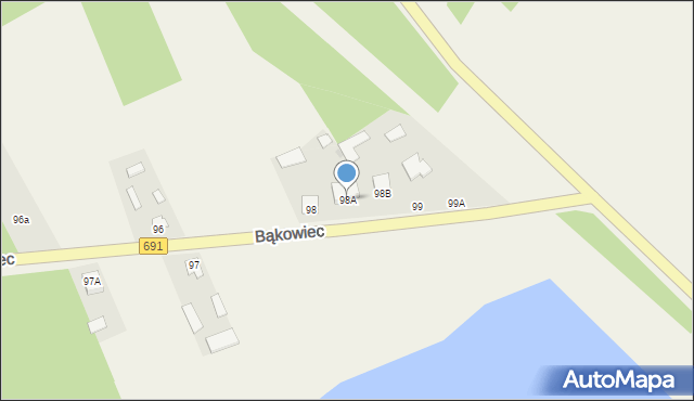 Bąkowiec, Bąkowiec, 98A, mapa Bąkowiec