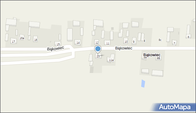 Bąkowiec, Bąkowiec, 13, mapa Bąkowiec